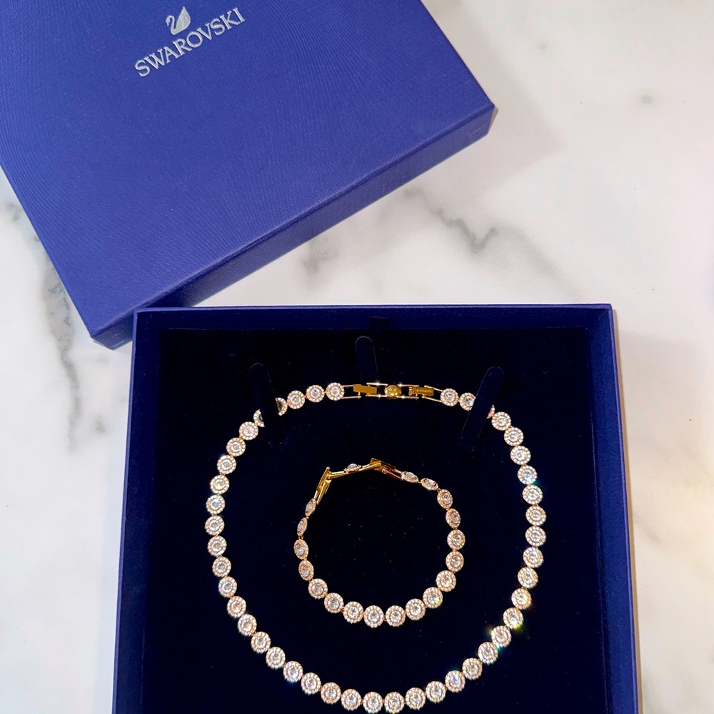 SWAROVSKI ANGEL SET ROSE GOLD